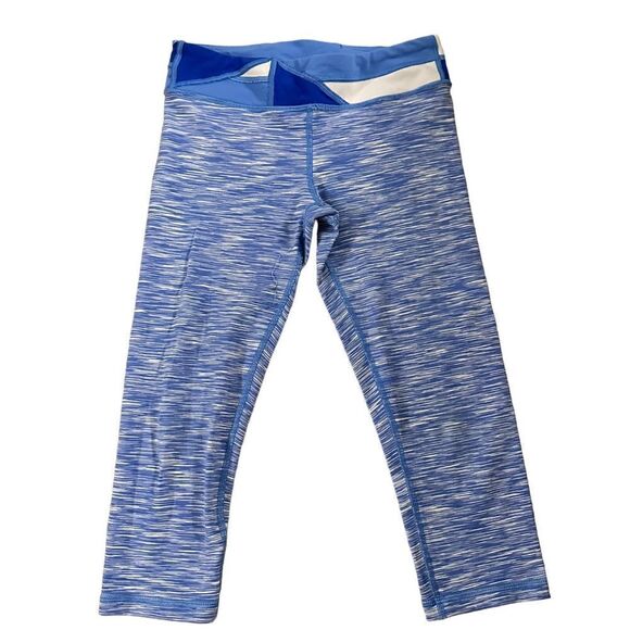 Ivivva ~ Girls Blue Striped Capris ~ Size 12 - Picture 1 of 8